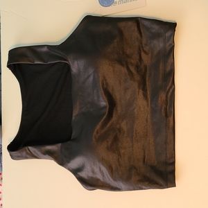 Marika Mid Impact Black Shiny Sports Bra Size Large